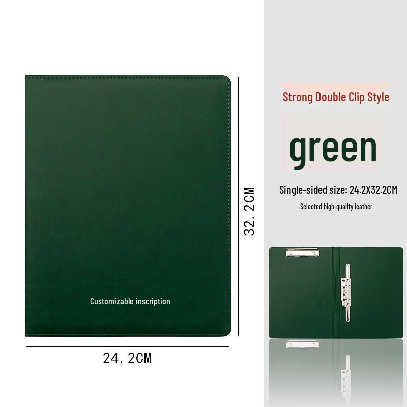 A4 Leather Double-Clip Document Folder (2-Pack)