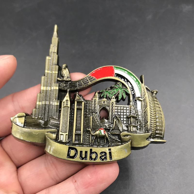 Ντουμπάι ΗΑΕ Βέλγιο Βιέννη αυτοκόλλητο ψυγείου μεταλλικό μαγνητικό 3δ αυτοκόλλητο τοπίου μαγνήτες ψυγείου συλλογή δώρα διακόσμηση σπιτιού