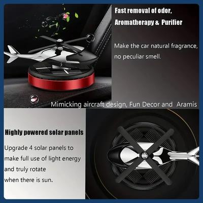 Auto Lufterfrischer Solar Hubschrauber Styling Dekorative Aromatherapie Autoinnenzubehör Propeller drehbarer Duftdiffusor