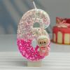 Cute Rabu Doll Digital Candle Cartoon Birthday Cake Decoration Party Decoration DIY Ornaments