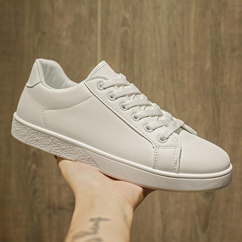 

Весна 2025 года, мужская обувь, белые туфли, универсальные повседневные туфли для сноуборда, мужские туфли на плоской подошве для вождения, студенческие туфли из натуральной кожи, простые туфли 39 белый