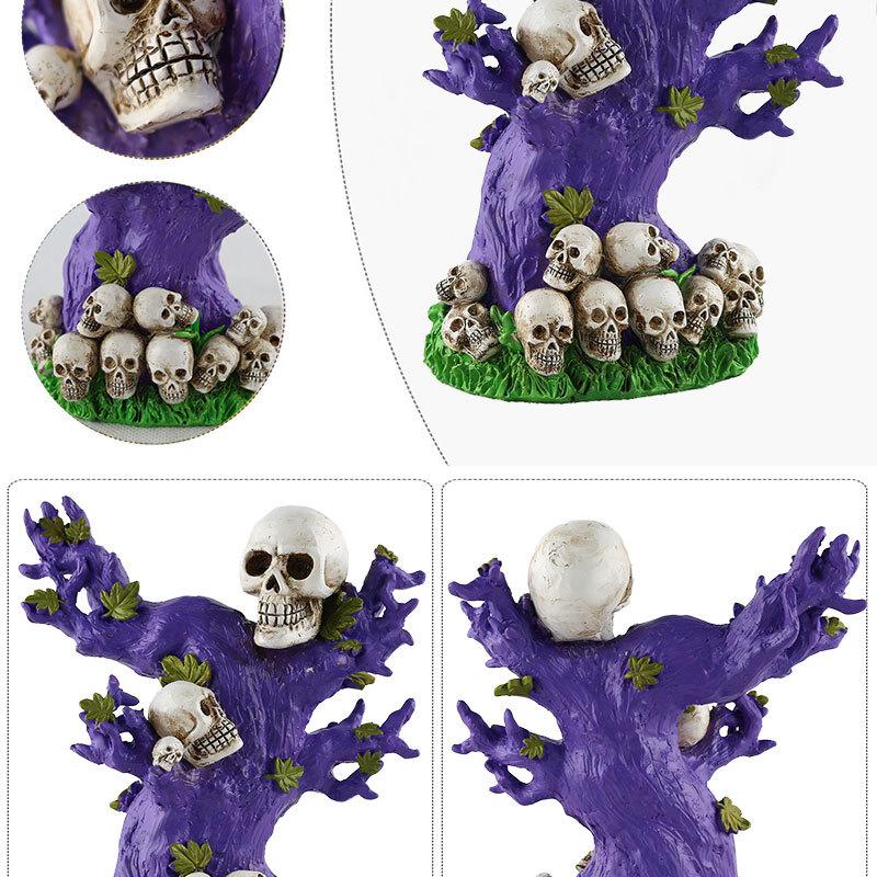 Spooky Skull Tree Spirit Ornament Figurines Creative Resin Craft for Halloween Living Room Décor Unleash Your Dark Side