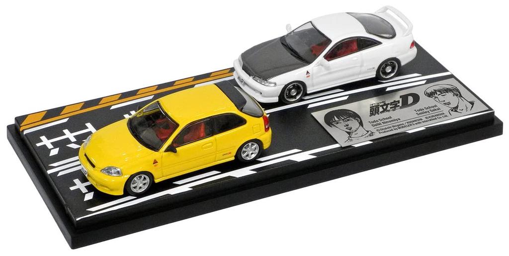 MODELER'S 164 Initial D Set Vol.9 Daiki Ninomiya Civic (EK9) & Smiley Sakai Integra (DC2) Finished Product MD64209