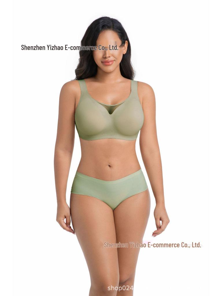 Plus Size Women's Wire-Free Bra with Side Support and Anti-Sagging Features