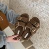 2025 new Mao Mao shoes metal buckle open-toed sandals, wearing Birkenstocks slippers women's shoes