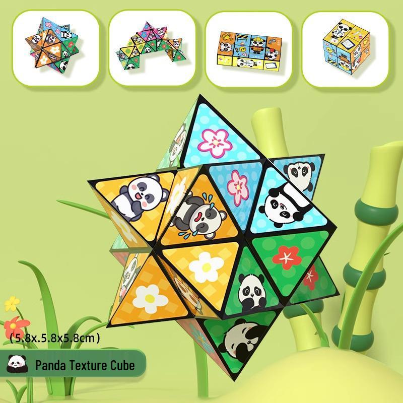 Panda Infinity Cube: 3D Geometric Folding Block - Educational Decompression Toy for Kids