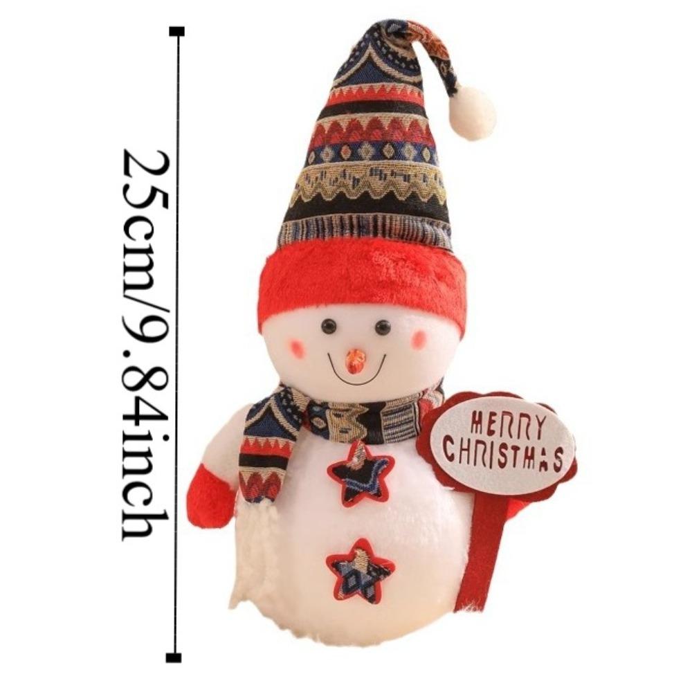 Cartoon Snowman Plush Toy Scarf Snowman Stuffed Dolls Christmas Snowman Plush Doll  Party Favors