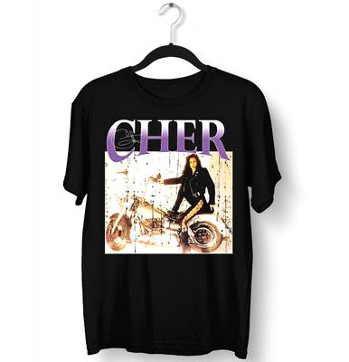 Singer Cher Signature Black Cotton Short Sleeve Unisex T Shirt All Size S-4XL Unisex T-Shirt