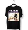 Camiseta Unisex de Manga Curta de Algodão Preta Assinatura Cher Todos os Tamanhos S-4XL Camiseta Unisex