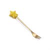 J Stainless Steel Christmas Dessert Spoon & Fork Set with Character Pattern - Festive Stirrer for Coffee & Desserts
