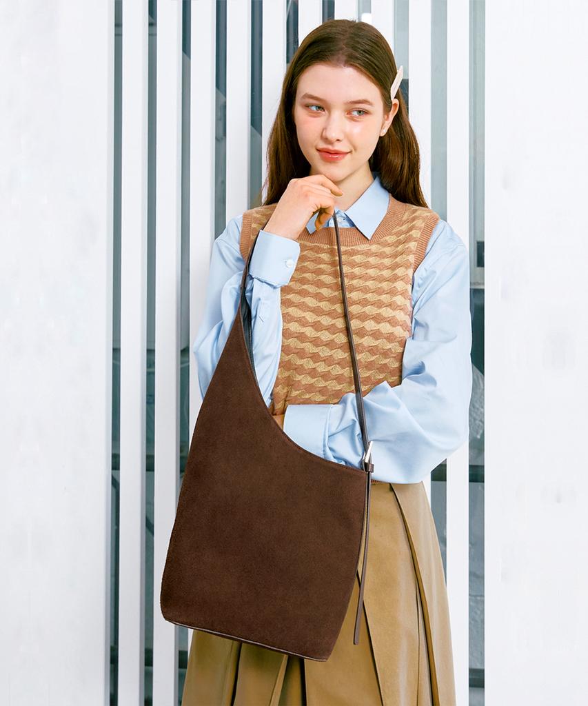 Clave Blair Suede Brown Tote Bag