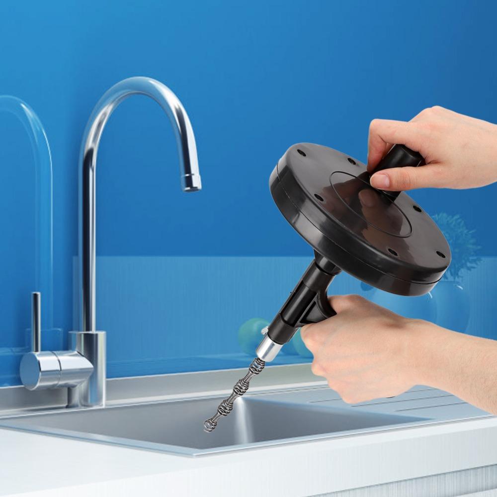 Heavy Duty Pipe Clog Remover Steel Core Hand Dredge Tool Flexible Drain Auger Snake Toilet
