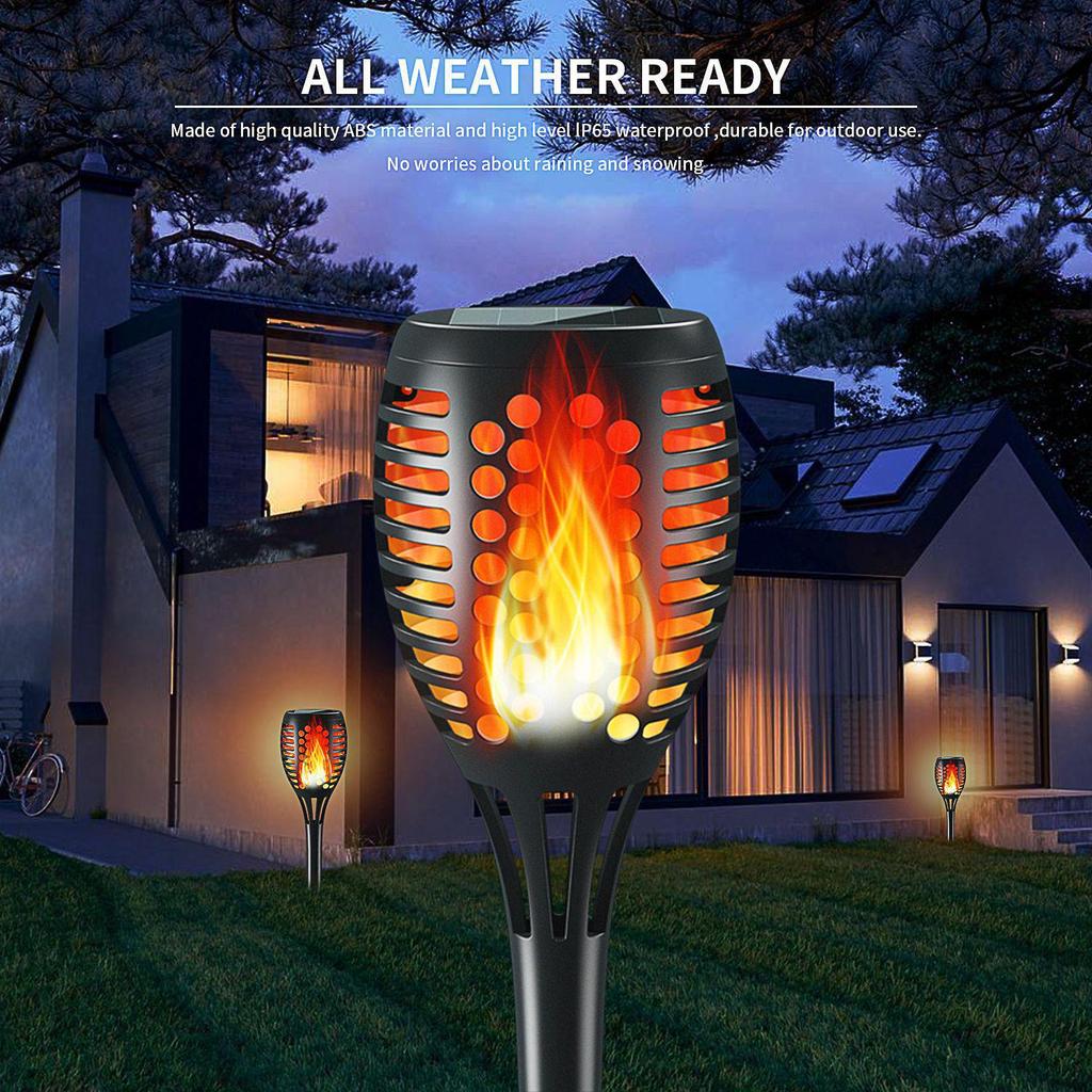 "Solar Flame Lawn Light: 12 LED Outdoor Garden Pathway Decoration"