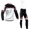 Mens Thermal Cycling Jersey Set Long Sleeve Winter Bike Riding Outfit Road Mountain Bikes