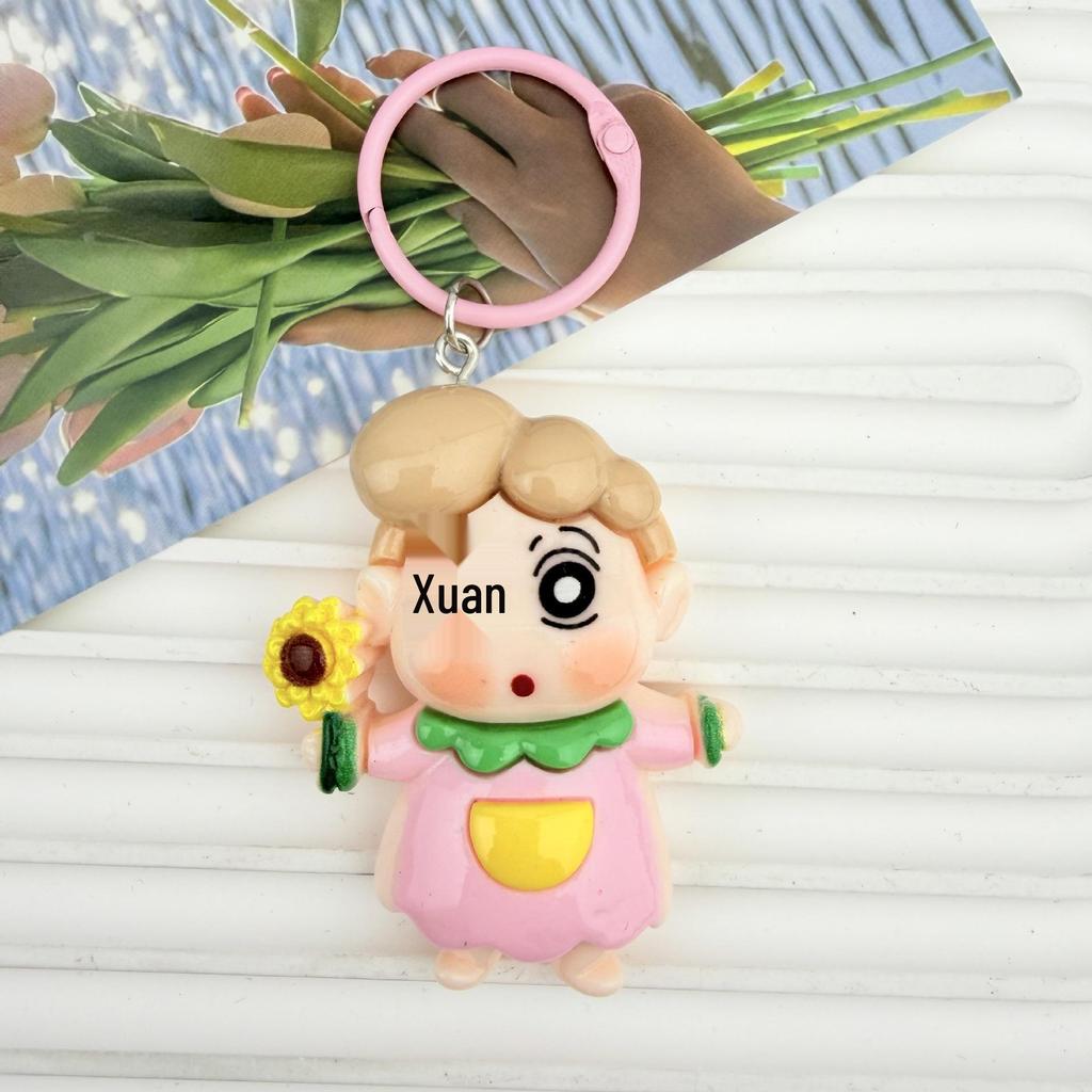 Crayon Shin-chan Heart Pendant Keychain - Cute Gift for Friends
