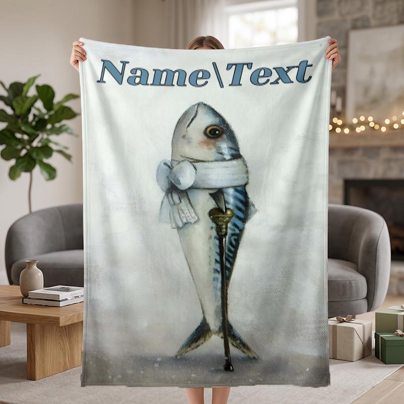 fishing Custom Flannel Blankets Soft Warm Cozy Throws for Home Decor Holiday Gifts