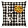 Pillow Farm Sunflower Pillow Cover Happy Summer Thanksgiving Car Waist Support Cushion Home Pillow Cover