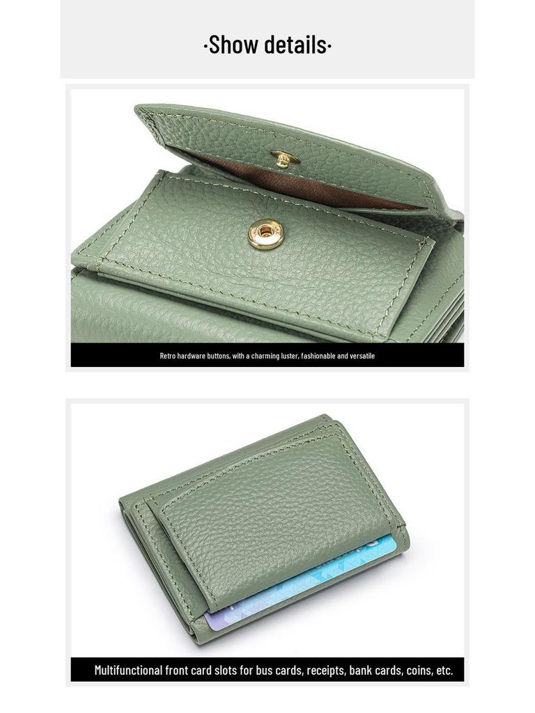 Damski portfel trójdzielny z prawdziwej skóry RFID w stylu japońskim i portmonetka na monety