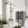 Pack Of 2 Wall Mounted Easy Arrange Soap Dispenser With 600ml Capacity For Shampoo And Cream In Bathroom