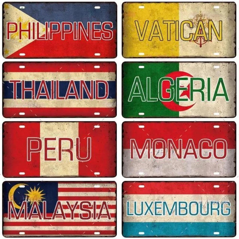 Metal Flag Sign Wall Decor 15x30 Cm Gift for Bar Cafe Office