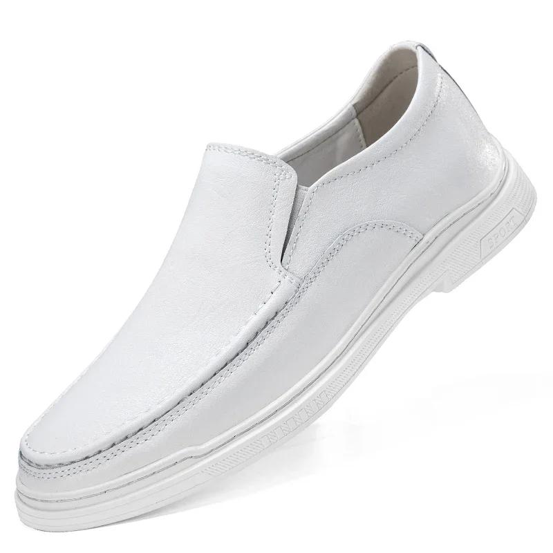 Summer Men's Business Loafers Footwear Soft Sole Shoes Comfortable Perforated Breathable Shoes Anti-slip Wear-resistant Sneakers