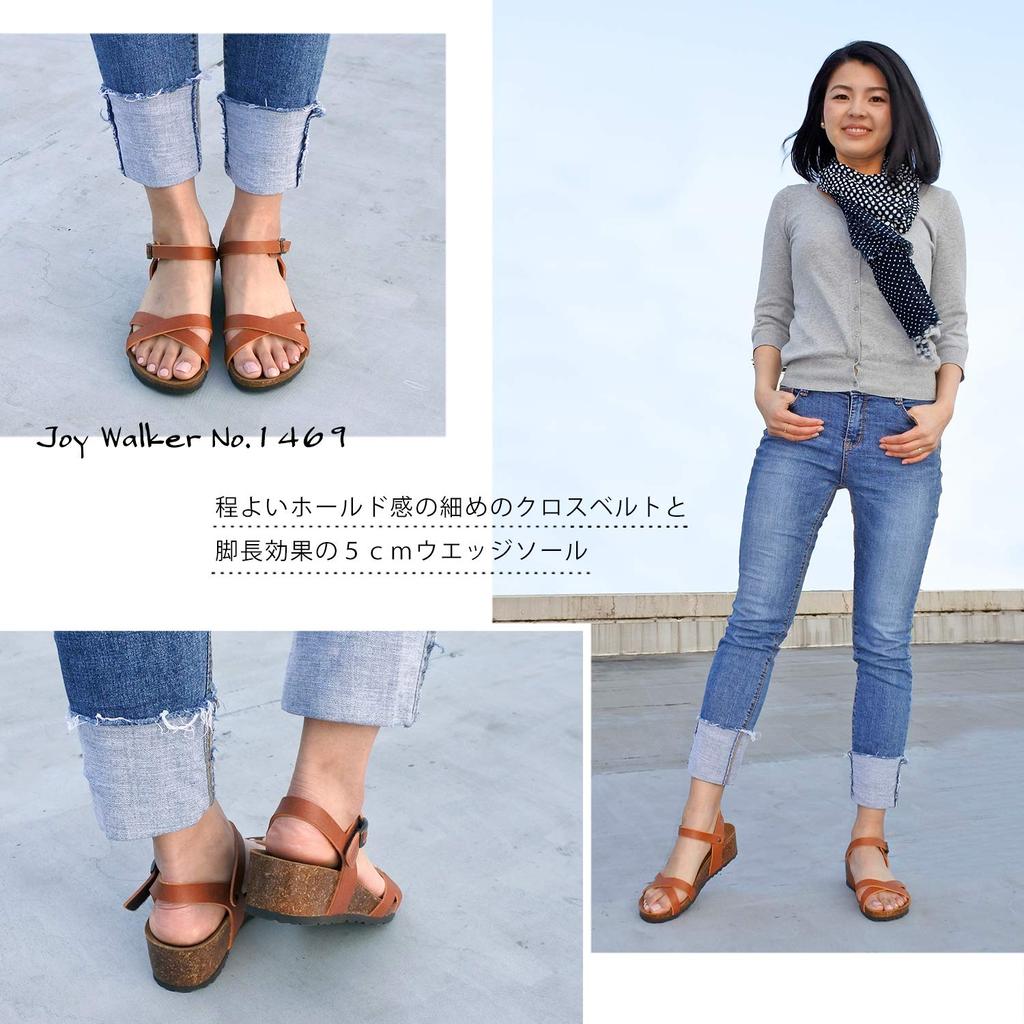 Joy Walker Women's Wedge Sandals with Cross Strap and Heel, Velcro Closure, Summer Comfort, Size 37 (23.5cm), White (1469P)