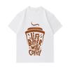 Men's 100% Cotton Crew Neck Short Sleeve T-Shirt, Life Is Better With Coffee Print Casual Lightweight Tee for Daily Street Wear Summer Top