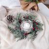 20cm Christmas Candlestick Wreath Handmade Red Berry Candle Wreaths  New Year