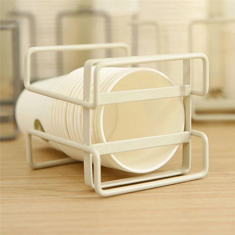 ABWR-Paper Cup Holder Disposable Cup Picker Iron Storage Floor Home Coffee Tea Cup Holder Can Be Used For Glass Cups