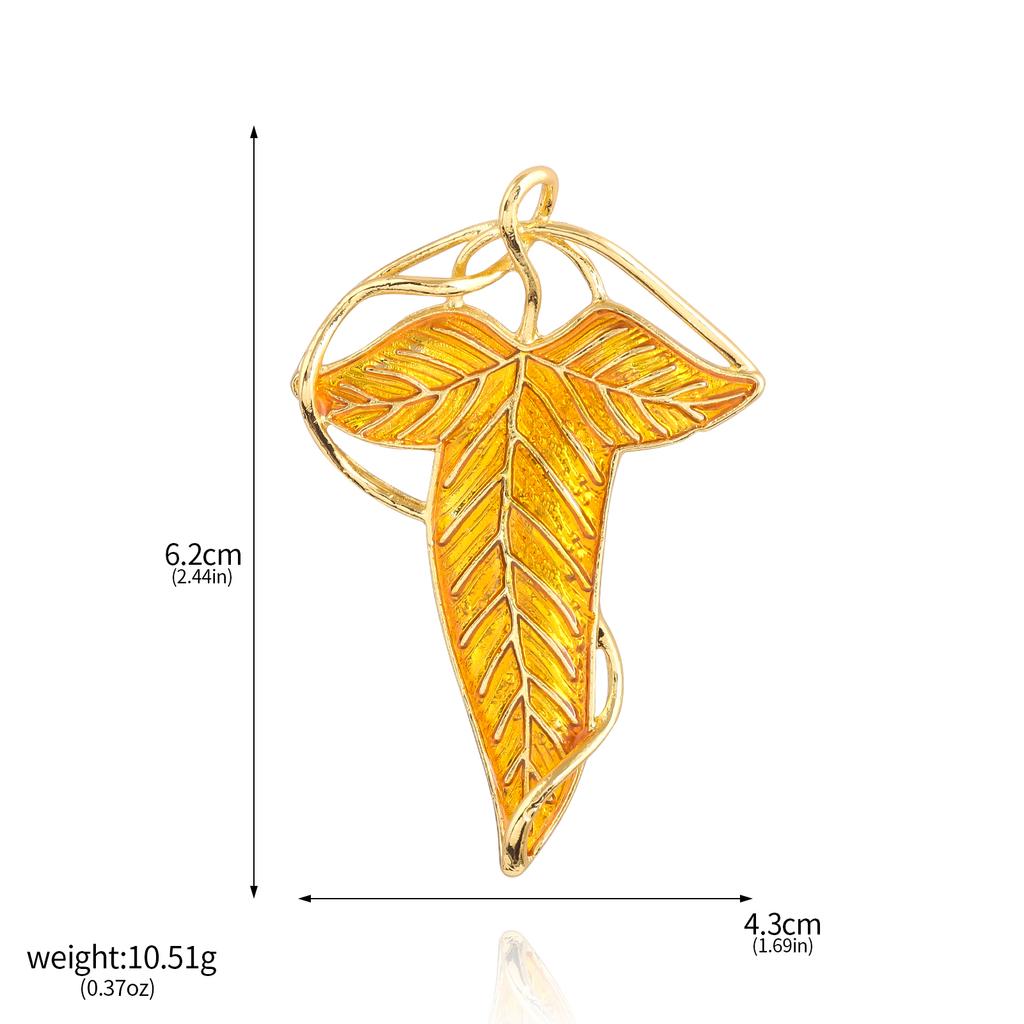 Elf Queen Green Leaves of Lorien Brooch Pin Tolkien Galadriel Legolas Frodo Baggins Aragorn Tree Enamel Badge Movie Jewelry