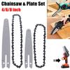 1Set Durable for Electric Saw Chain Guide Plate Set Logging Pruning Garden Tool Saw Chain Kit Steel 4/6/8 Inch Chain Saw Plate