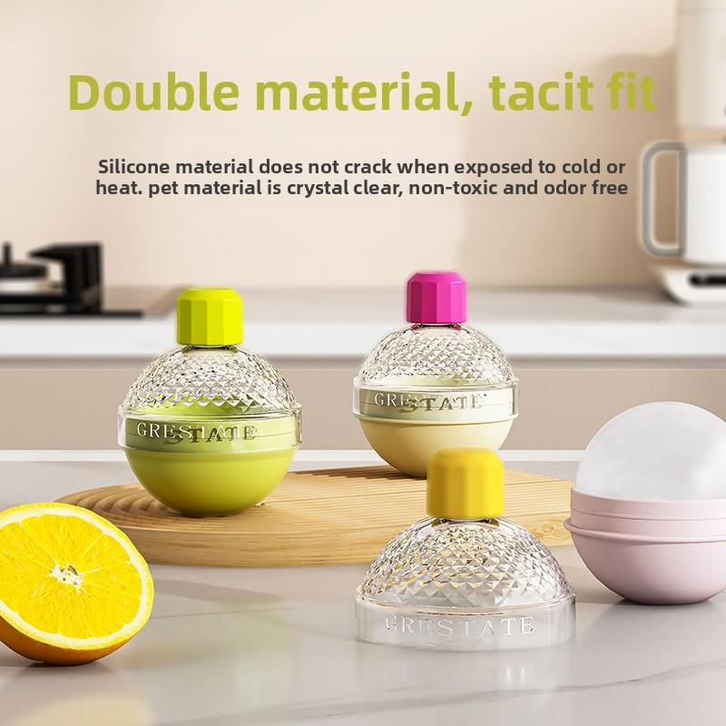Silicone Ice Ball Molds for Whiskey  Round Makers with Lids Ice Cube Maker for Cocktails, Bourbon, and Drinks Bartender