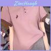 Animal Pattern Embroidered Short Sleeve T Shirt For Women Summer Casual Wear