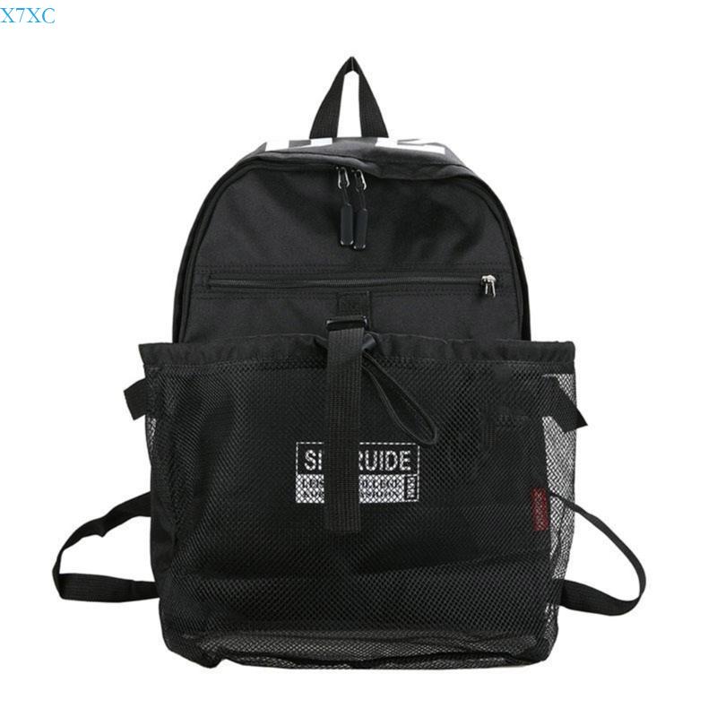 

X7XC School Bag Casual Daypacks with Drawstring Basketball Mesh Bag Suitable for Basketball Teenagers Great for Daily Use чёрный