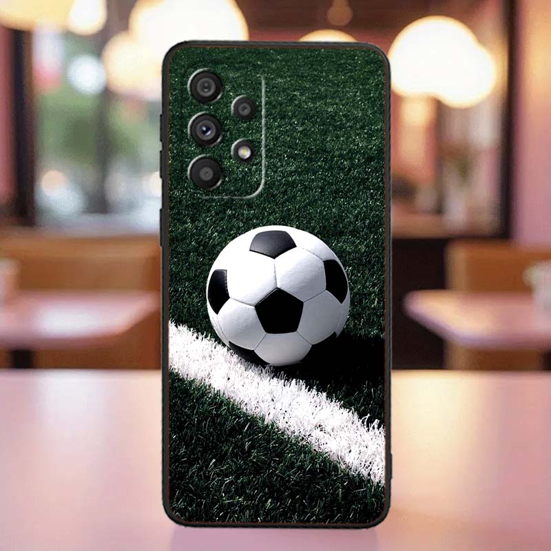 Anime Football Design Phone Case For Samsung A41 A35 A34 A33 A32 A25 A24 A23 A21s A06 A05 A04 A03 Note 10 20 Ultra 5G Black