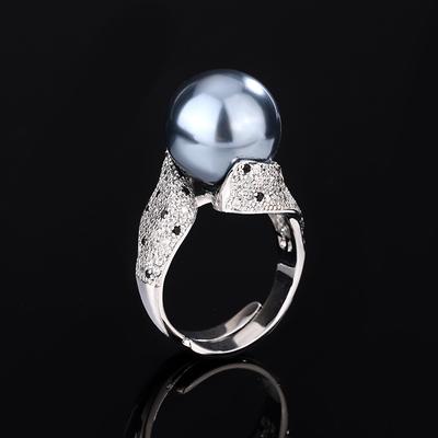 Šperk Měď Platina Pokovený Perla Temperament Design Prsten 14 mm