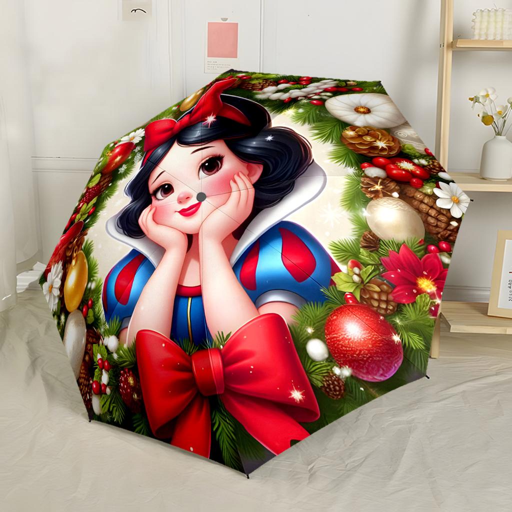 Snow White's Royal Frame Portable Automatic Umbrella with 8-Rib Lightweight Travel Essential Elegant Women's Umbrella Wedding Party Gift