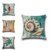 High-quality Linen Marine Animal Pillow Cushion Cover With Timeless Sea Creature Art