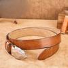 First Layer Cowhide Men's Belt Genuine Leather Handmade Retro Water Washing Casual Personalized Board Buckle Jeans Belt