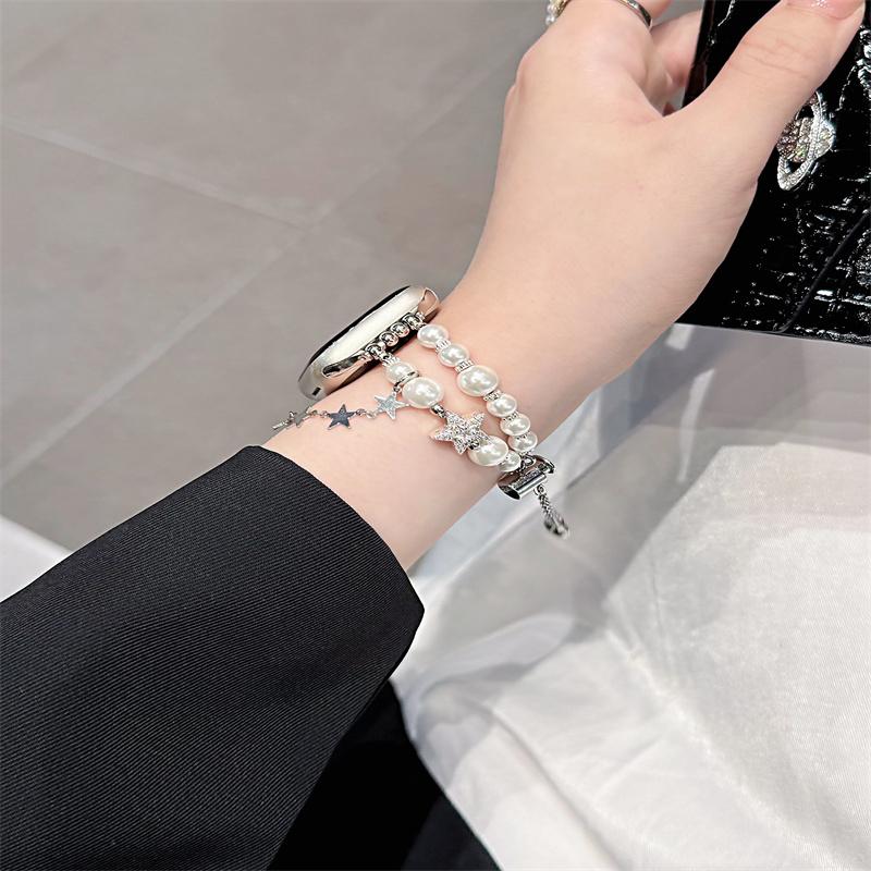 Metal Strap For Huawei Watch Fit 3 Correas Pearl Broken Silver Bracelet For Huawei Fit 4 Fit 2 Straps Star Chain Women Wristband