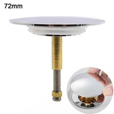 72mm Brass Bathtub Stopper With Double Seal For Adjustable Height Drain Systems