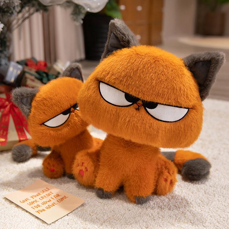 25cm Cute Orange Cat Plush Toys Soft Cool Kitten Stuffed Animal Dolls Creative Home Decor Toy for Boys Girls Birthday Xmas Gifts