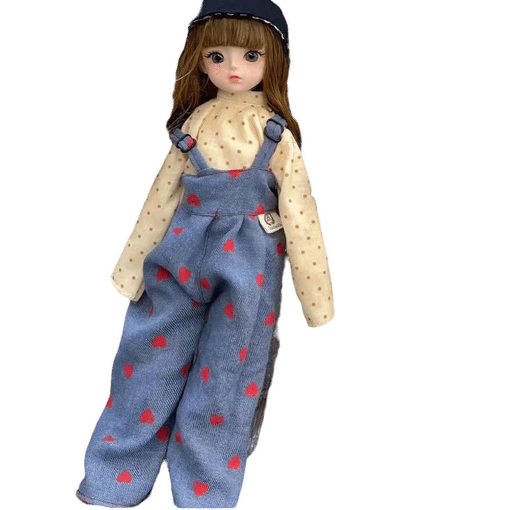 Lange Haare 30cm Bjd Puppe mit Kleidung Attraktive Augen Prinzessinnen-Make-up Kugelgelenkpuppe Geburtstagsgeschenk