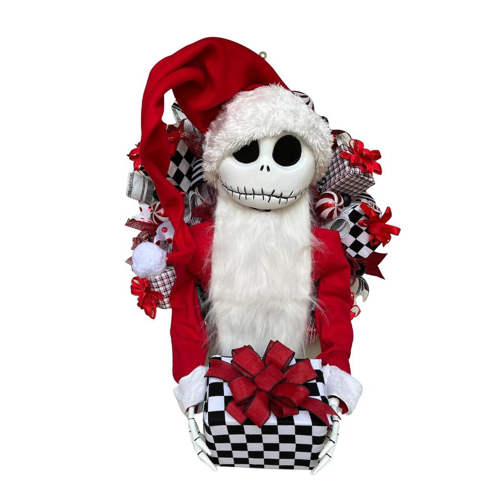 Skellington Nightmare Jack Before Christmas Inspired Shabby Chic Rag Wreath