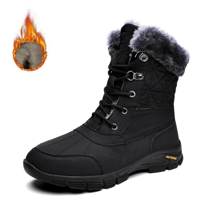 New Men's Snow Boots, Winter Cotton-lined Men's Boots, Casual Men's Shoes,Waterproof Ankle Boots,Outdoor Hiking Shoes,Snow Boots
