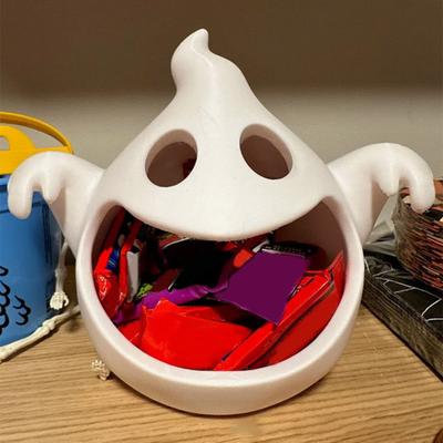 Duch Cukrová mísa Strašidelný Servírovací tác na svačiny Sýr Ovoce Kreativní plastový talíř Mísa Halloweenské párty potřeby