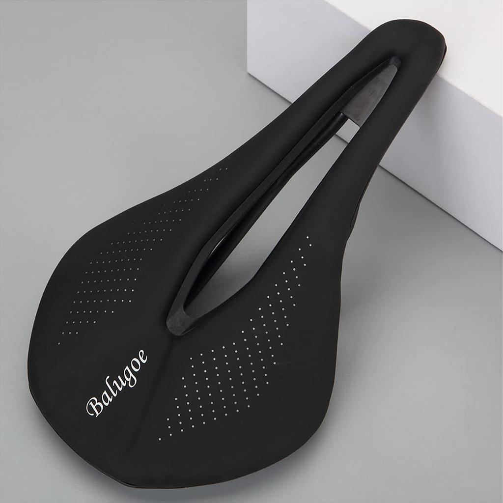 Aking Bicycle MTB Road Bike Racing Breathable PU Soft Seat Faux Black Saddle, Saddle, Lightweight, Leather, Comfortable, Shock-Absorbing, Cushion,