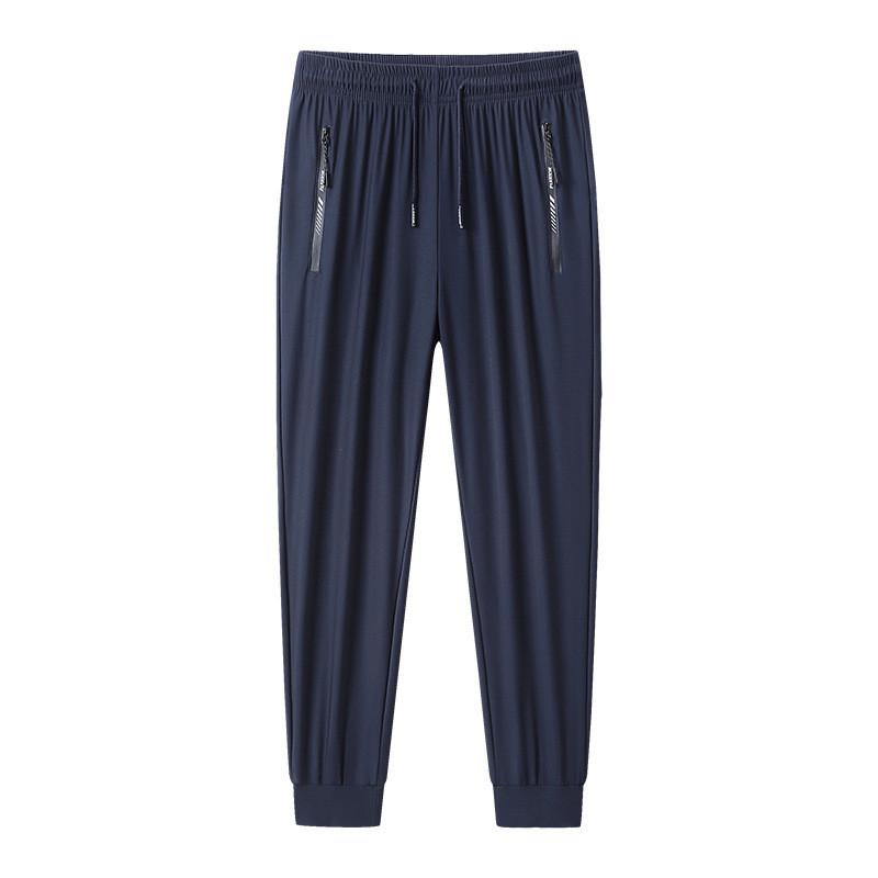 Mens Summer Ice Silk Casual Pants With High Elasticity For Big Men And Daily Wear
