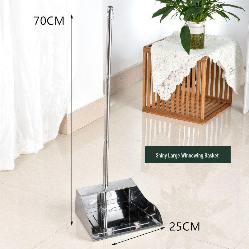 Stainless Steel Extra Thick Dustpan & Broom Set for Household Use