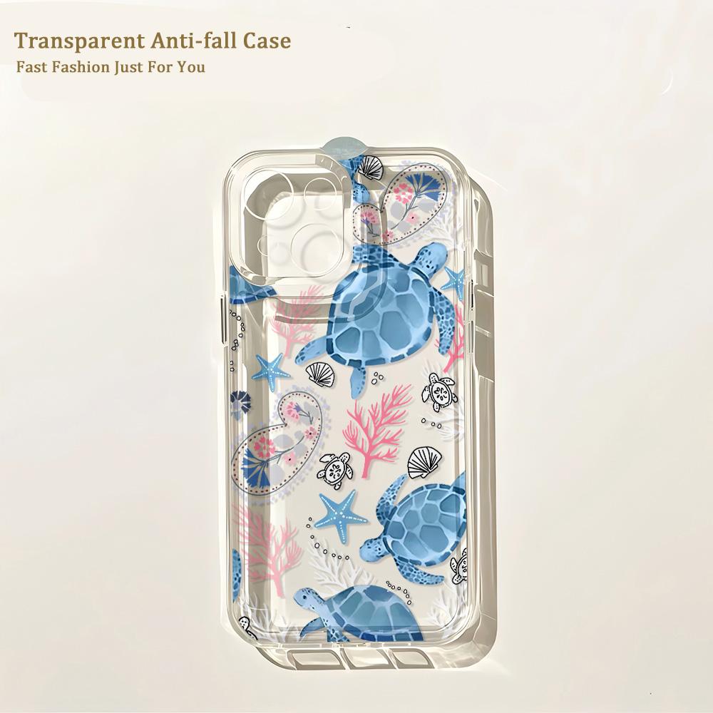

Beach Blue Ocean Art Phone Case for IPhone 17 16 16e 15 14 13 12 11 Mini Pro Max X XR XSMax 7 8 Air Plus Transparent Back Cover iPhone 11